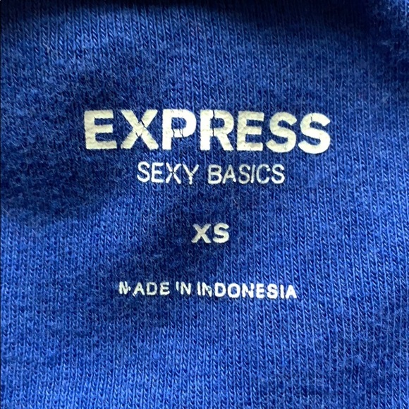 Express Blue V-Neck Top, Size XS - Picture 5 of 5